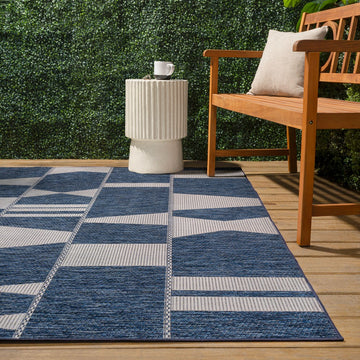 Odette Modern Geometric Abstract Two-tone Indoor/Outdoor Area Rug